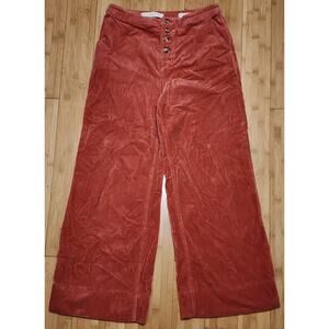 Anthropologie Pilcro and the Letterpress Orange Corduroy Wide Legs Pant Size 29